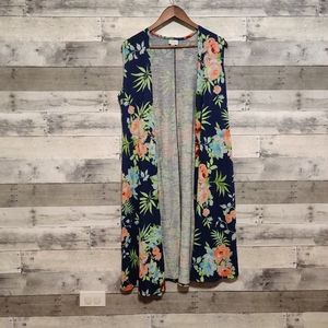 EUC Sz M Lularoe Joy Vest Sleeveless Floral